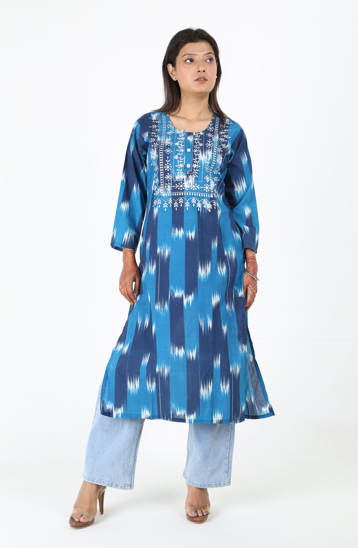 Blue Patola Printed Kurta