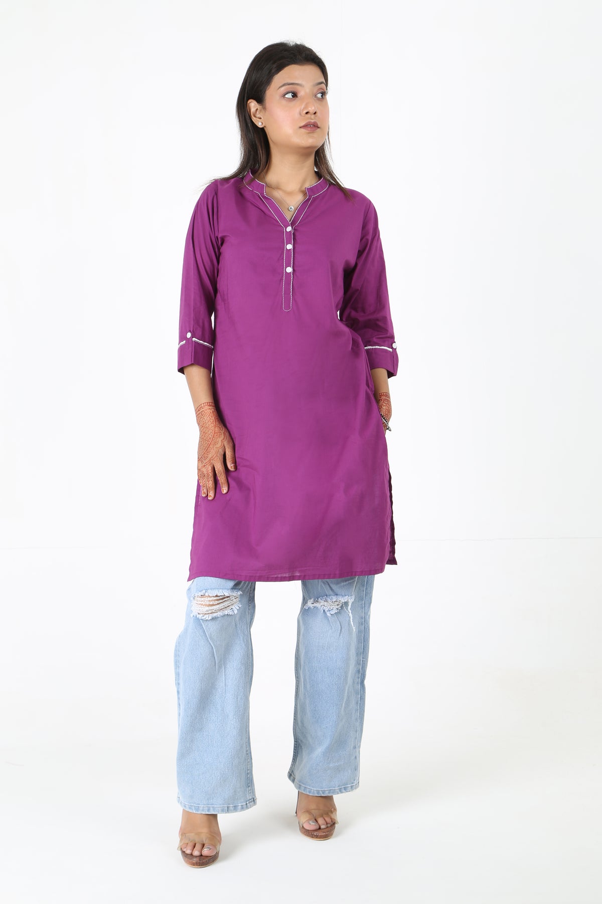 Purple Solid Tunic