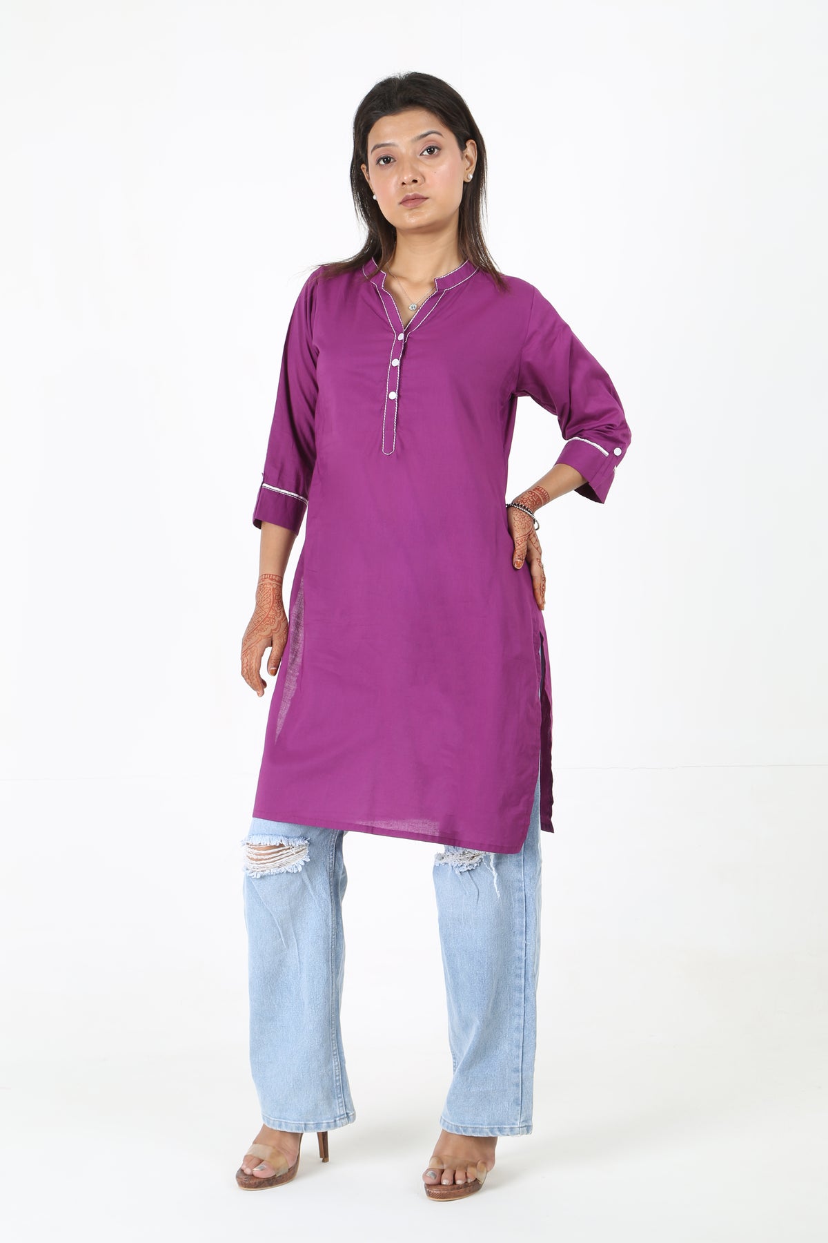 Purple Solid Tunic