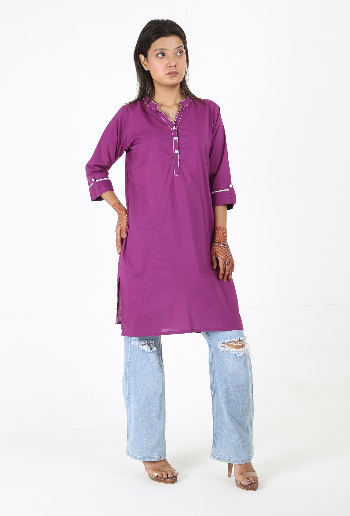 Purple Solid Tunic