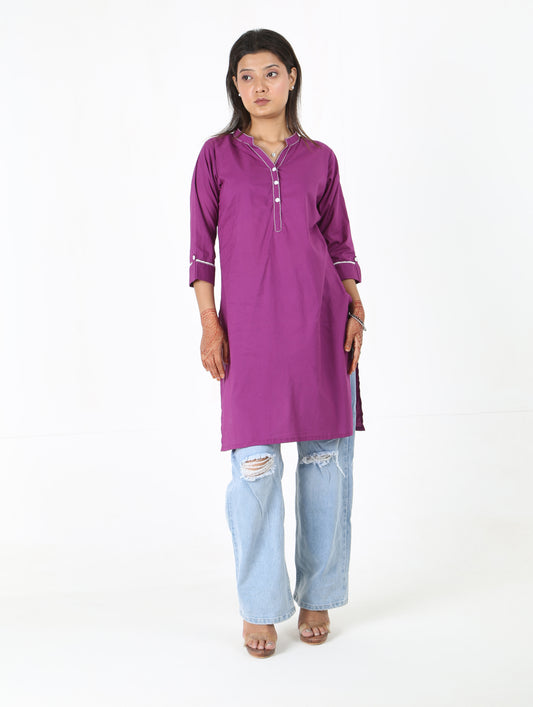 Purple Solid Tunic