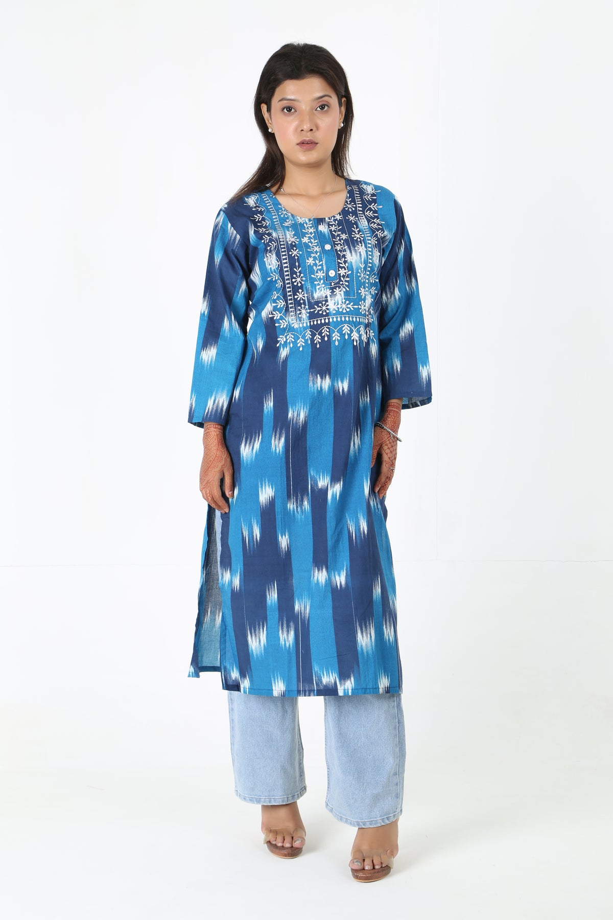 Blue Patola Printed Kurta