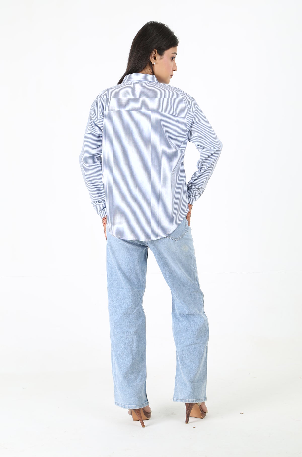 Blue Striped Casual Shirt