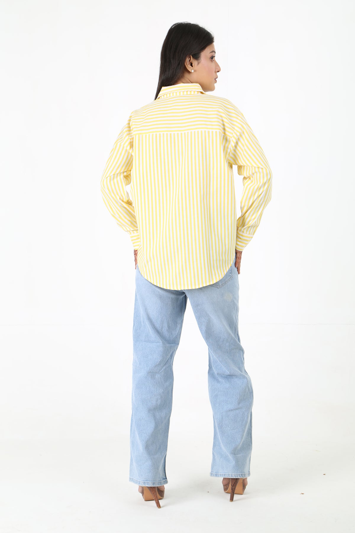 Yellow Striped Casual Shirt