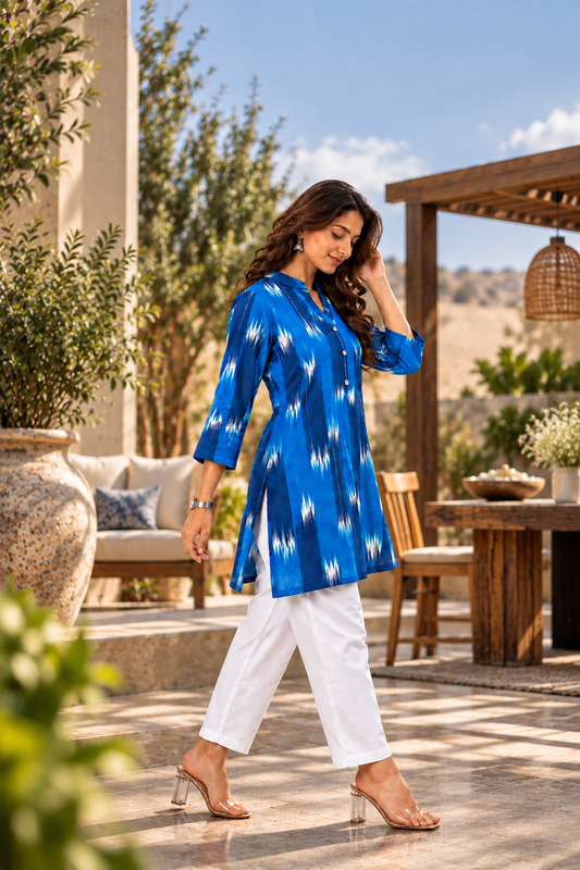 Blue Patola top